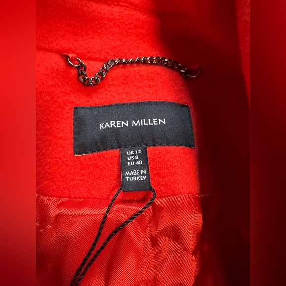 NWT Karen Millen Ted Wool Trench Coat - Size 8 - Picture 3 of 7